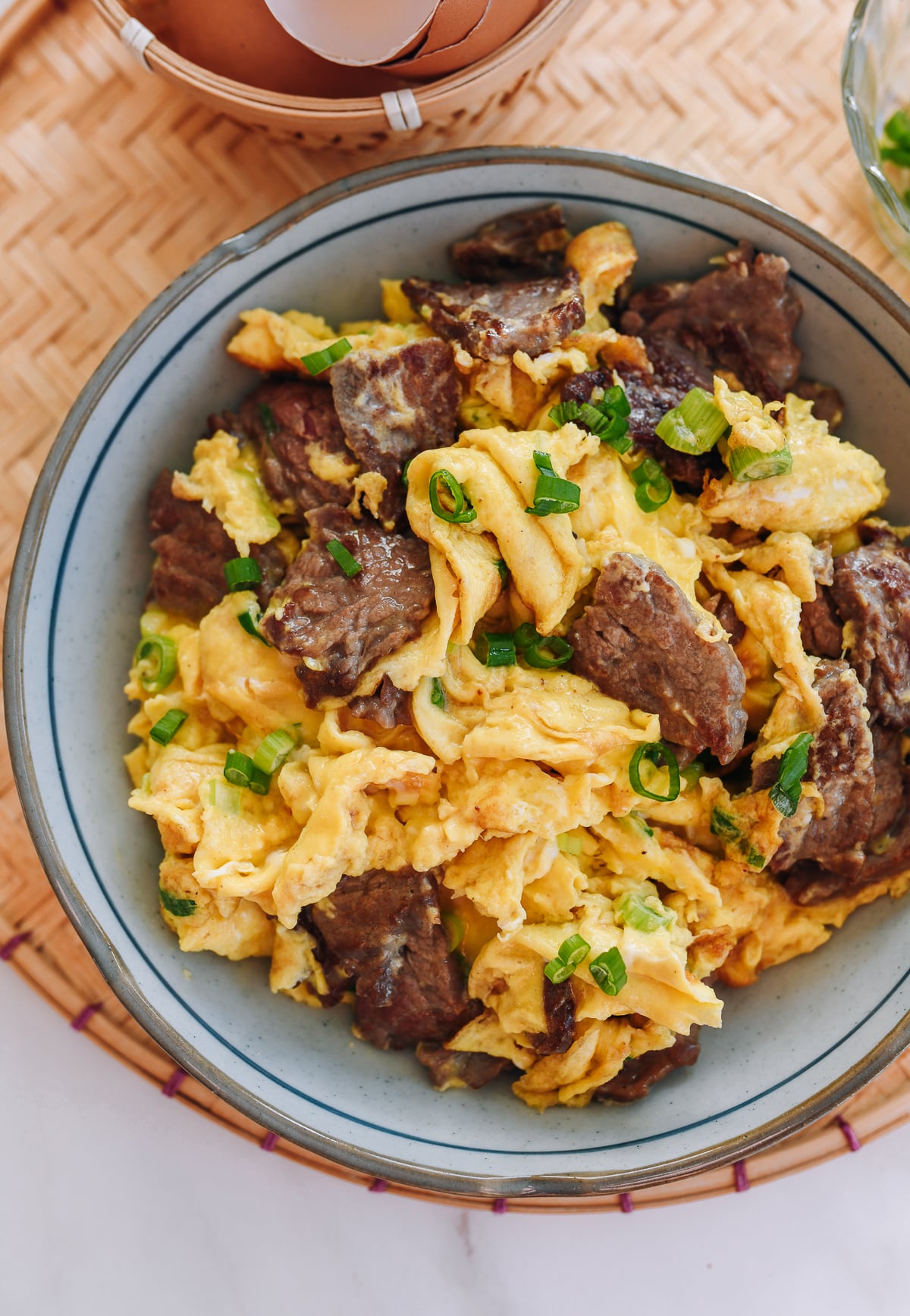 Chinese beef and egg stir-fry