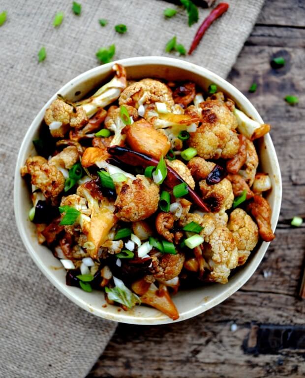 Easy Roasted Cauliflower Stir-Fry, by thewoksoflife.com