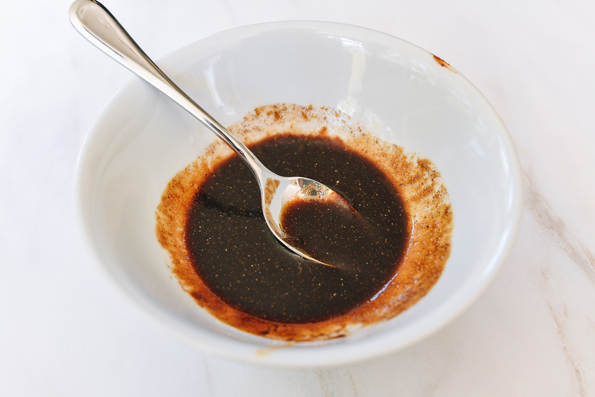 sauce mixture for egg roll in a bowl
