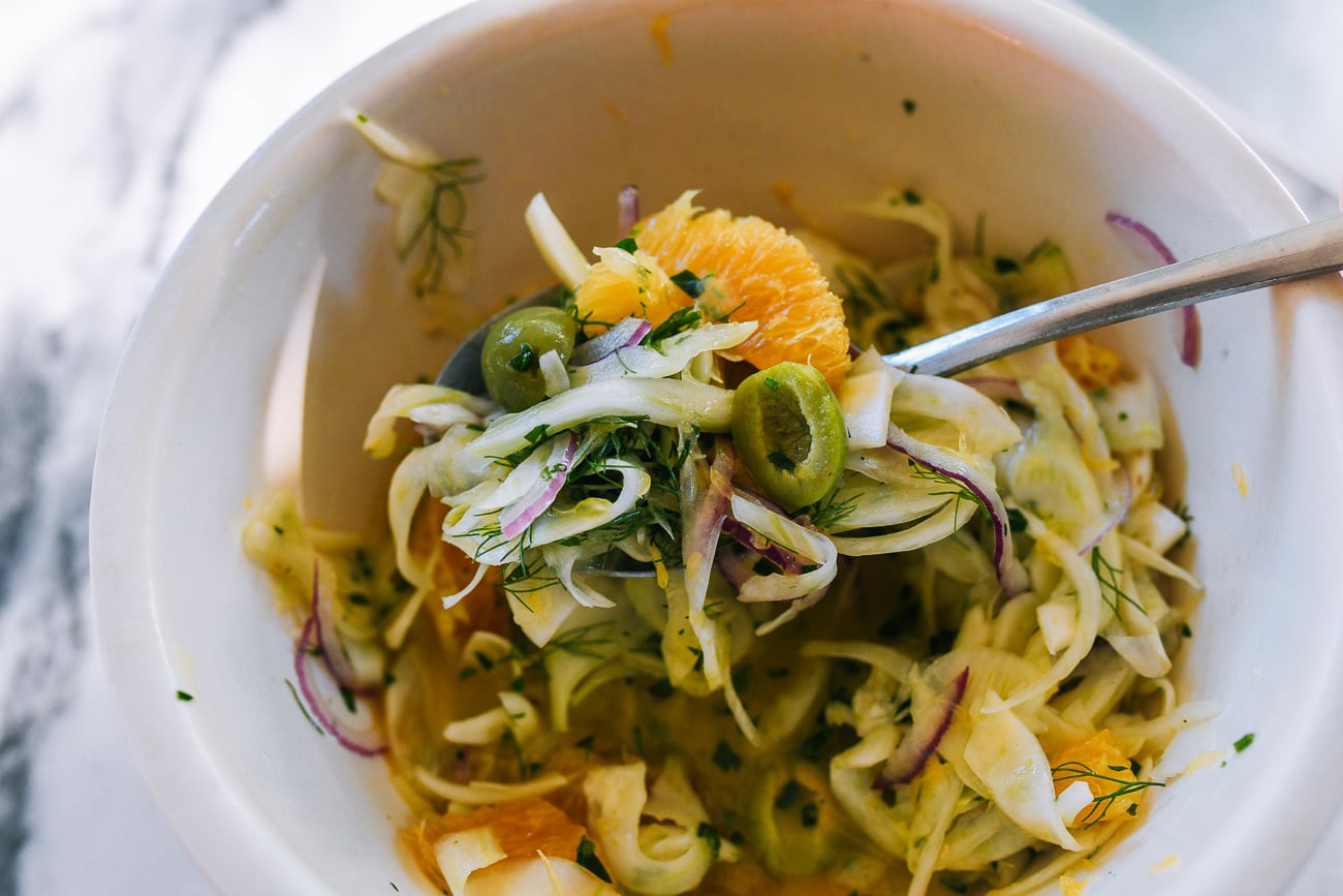 fennel and orange salad with castelvetrano olives
