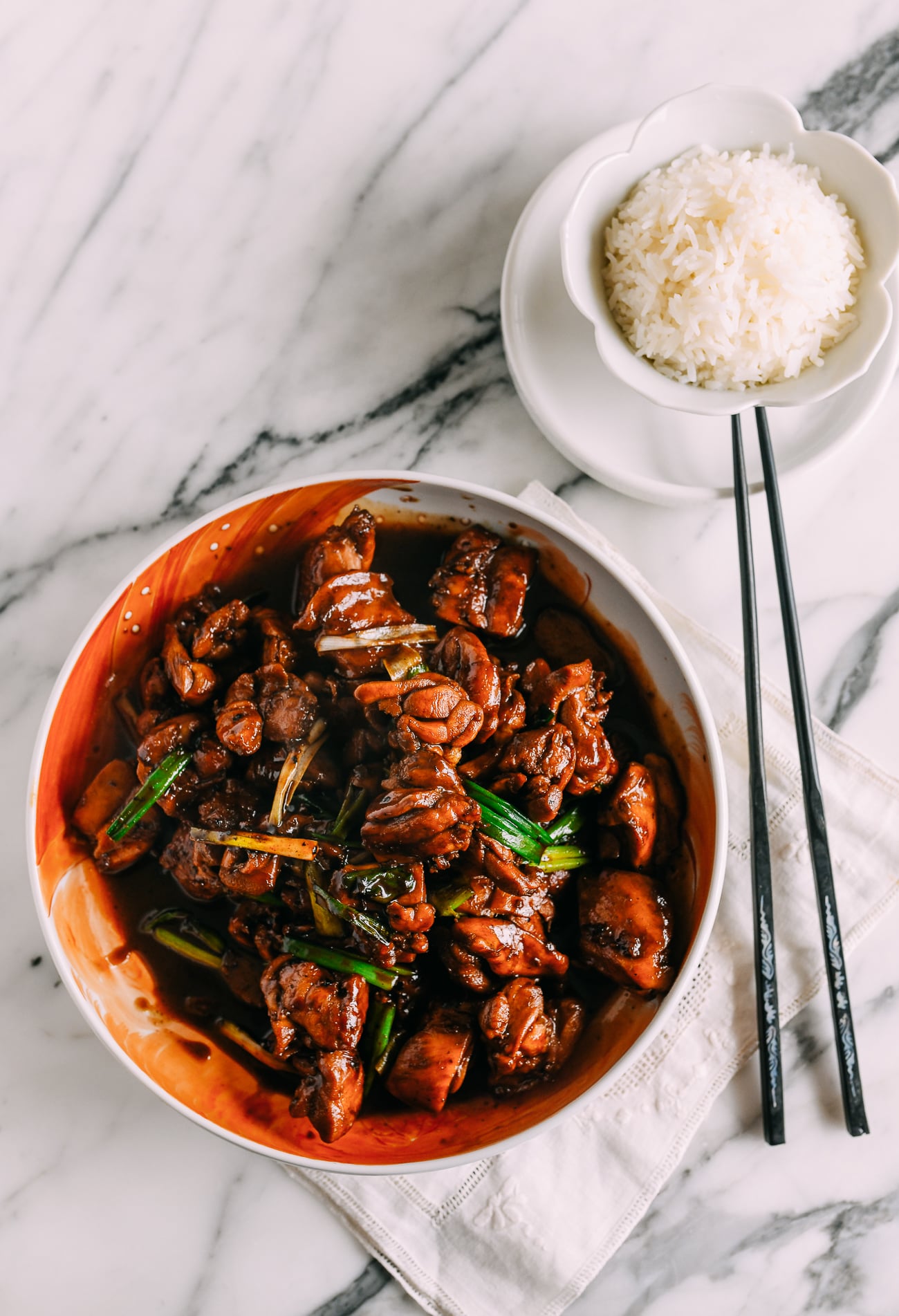 Chinese red cooked chicken with rice