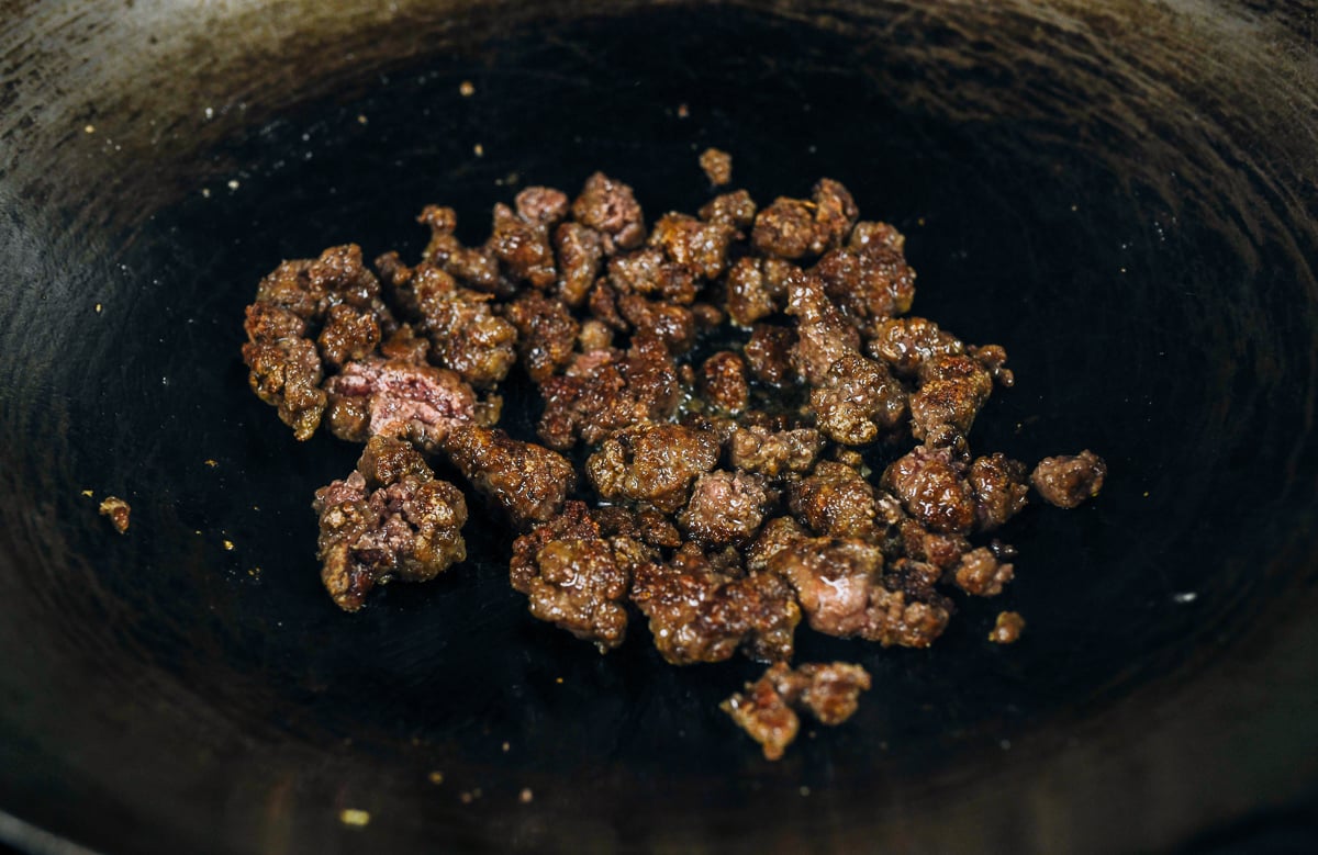 browned ground beef