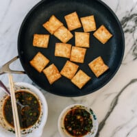 Pan-fried Tofu with dipping sauce