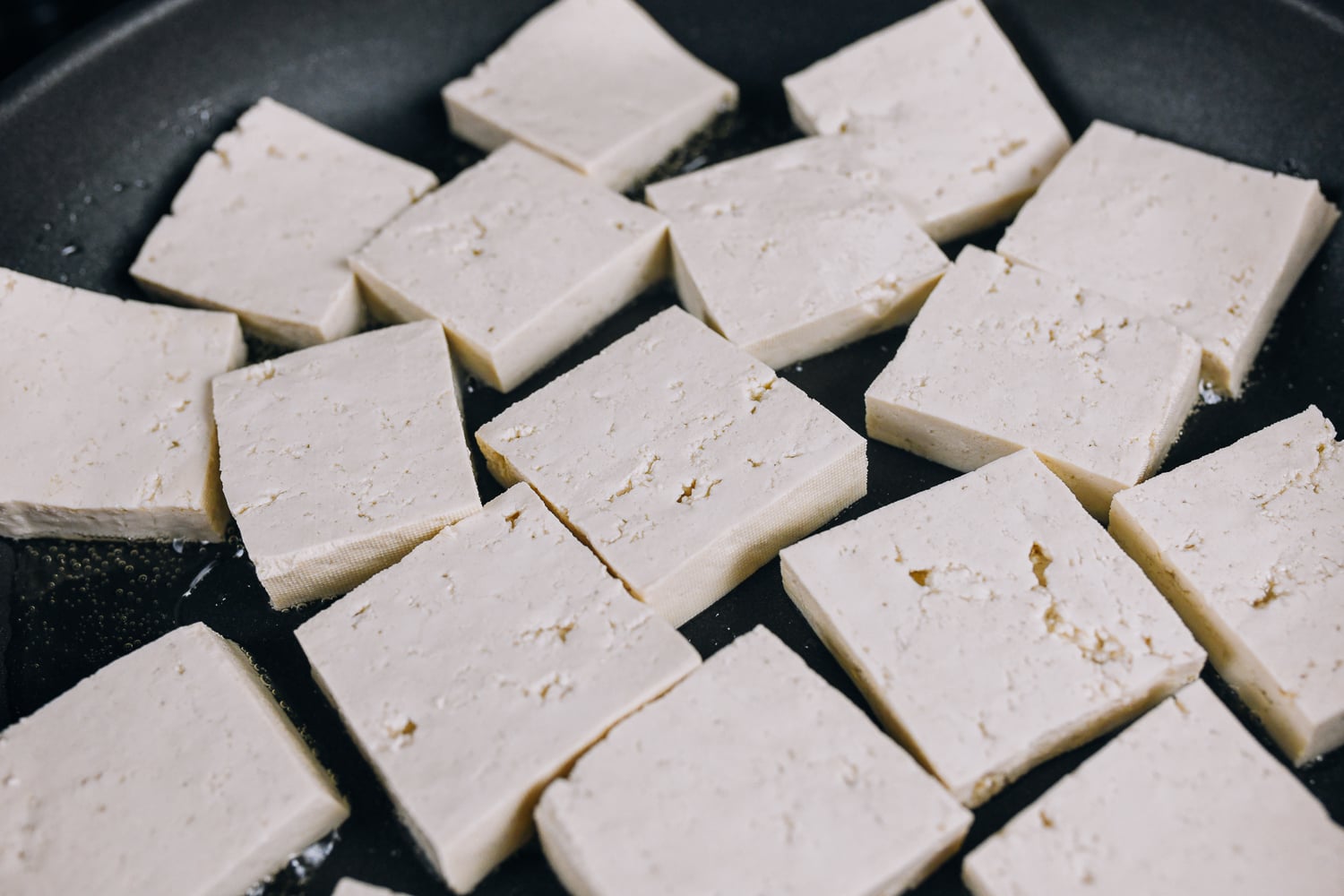 pan-frying firm tofu slices