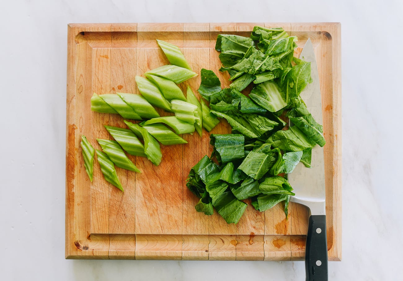 sliced mustard greens
