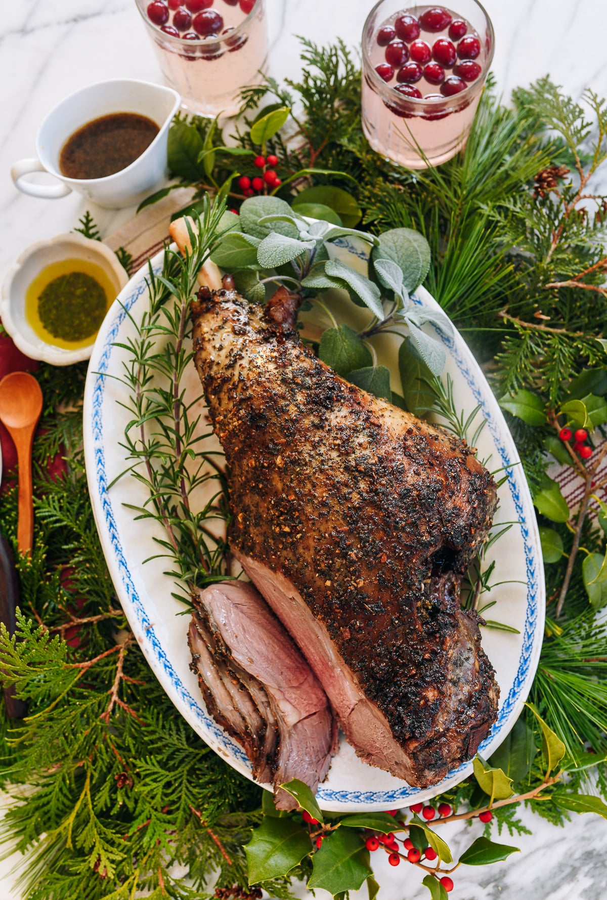 roast leg of lamb sliced