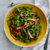 Stir-fried Pressed Tofu with peppers and black beans