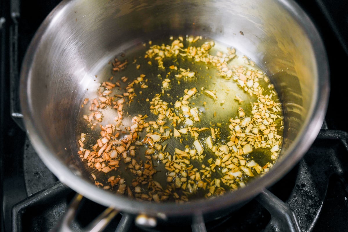golden fried garlic in garlic oil