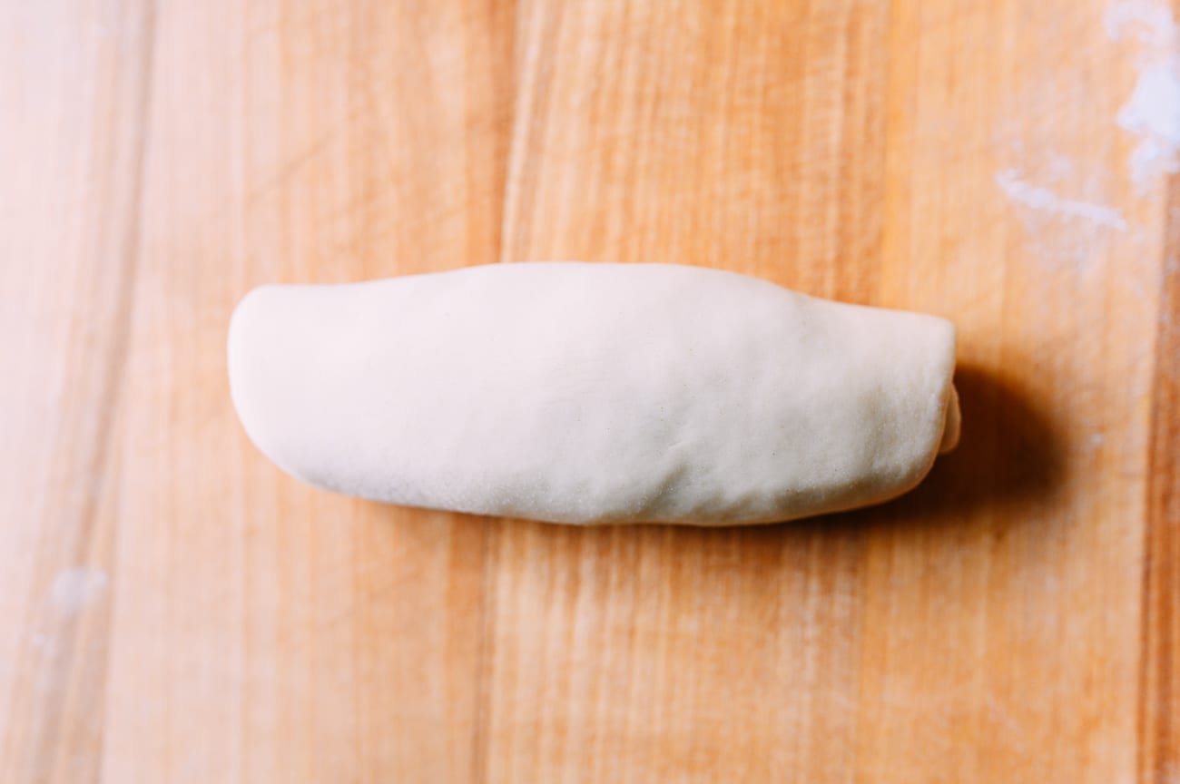 Dough rolled into cigar shape