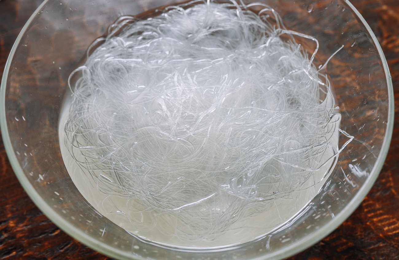 soaked mung bean noodles