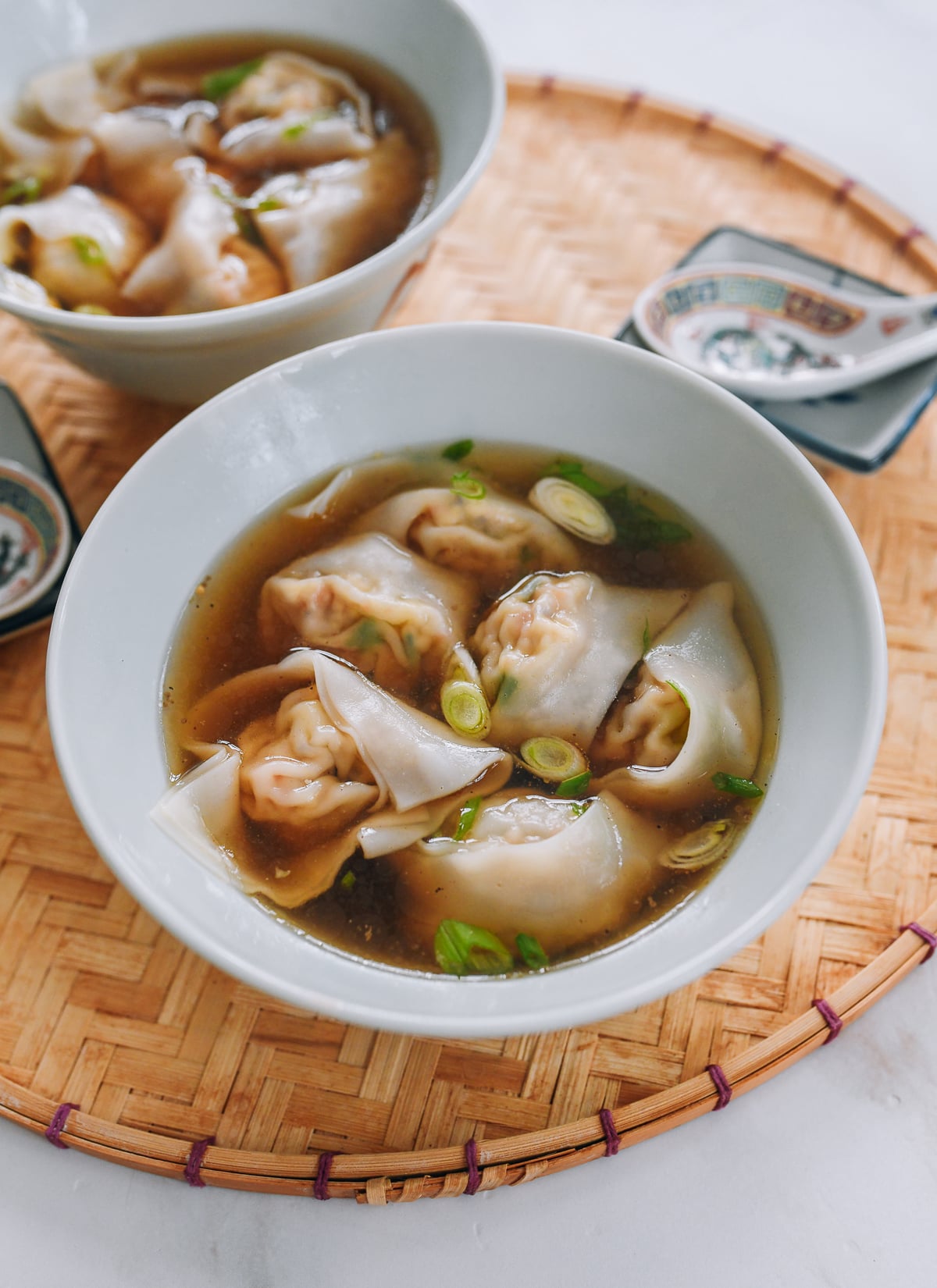 bowl of vegetarian wonton soup